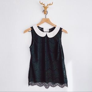 INC Peter Pan Collar Black Blouse Size 6P